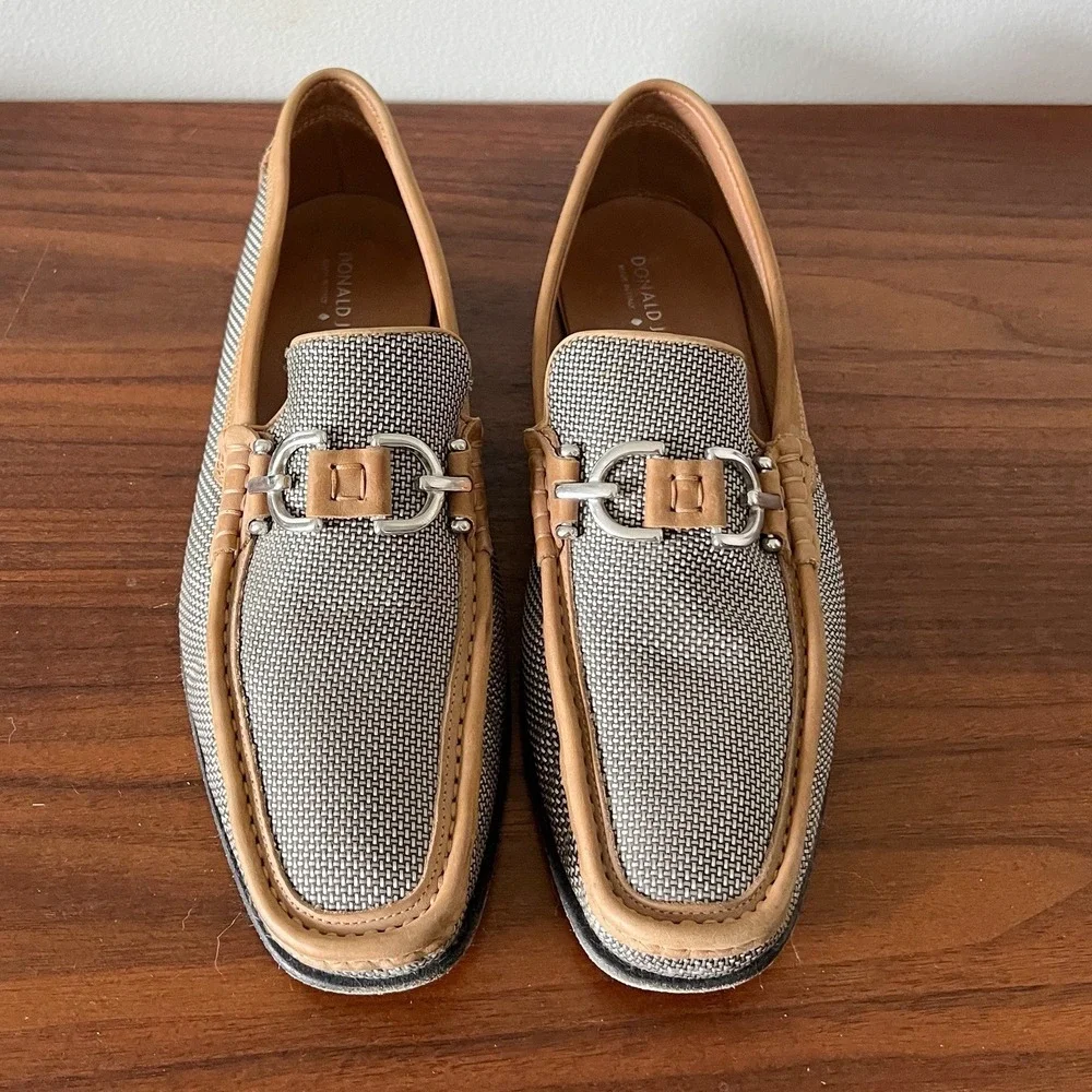 Donald J Pliner Dacio Leather Bit Loafers Slip-On Men's Size 11 Brown Italy